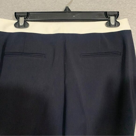 IVANKA trump navy trousers with white trim on waist. Size 6 - Picture 5 of 7